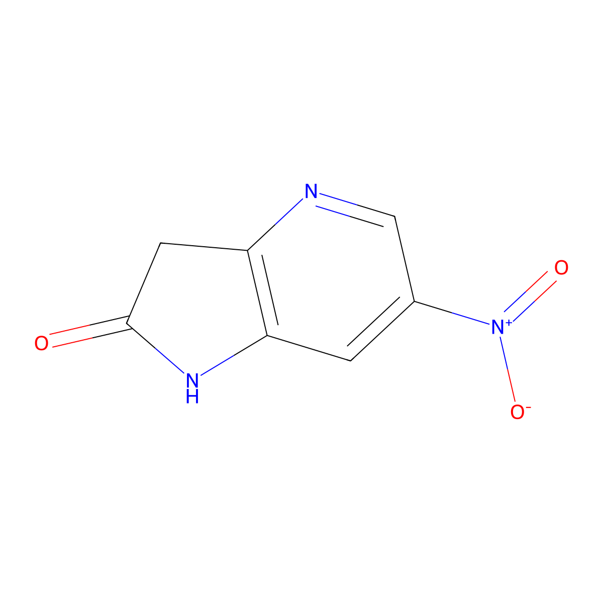 6-Nitro-1H-pyrrolo[3,2-b]pyridin-2(3H)-one molecular structure, CAS 1190315-13-9