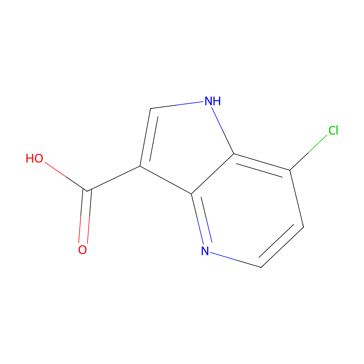 7-Chloro-1H-pyrrolo[3,2-B]pyridine-3-carboxylic acid molecular structure, CAS 1190315-20-8