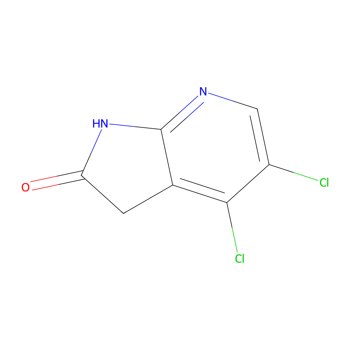 4,5-Dichloro-1H-pyrrolo[2,3-b]pyridin-2(3H)-one molecular structure, CAS 1190315-26-4