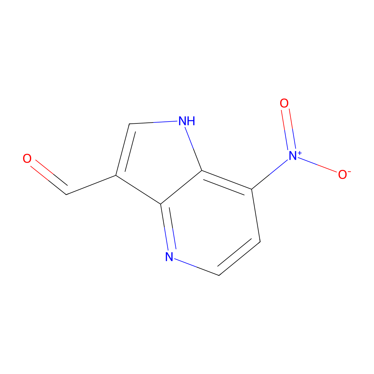 7-nitro-1H-pyrrolo[3,2-b]pyridine-3-carbaldehyde molecular structure, CAS 1190315-27-5