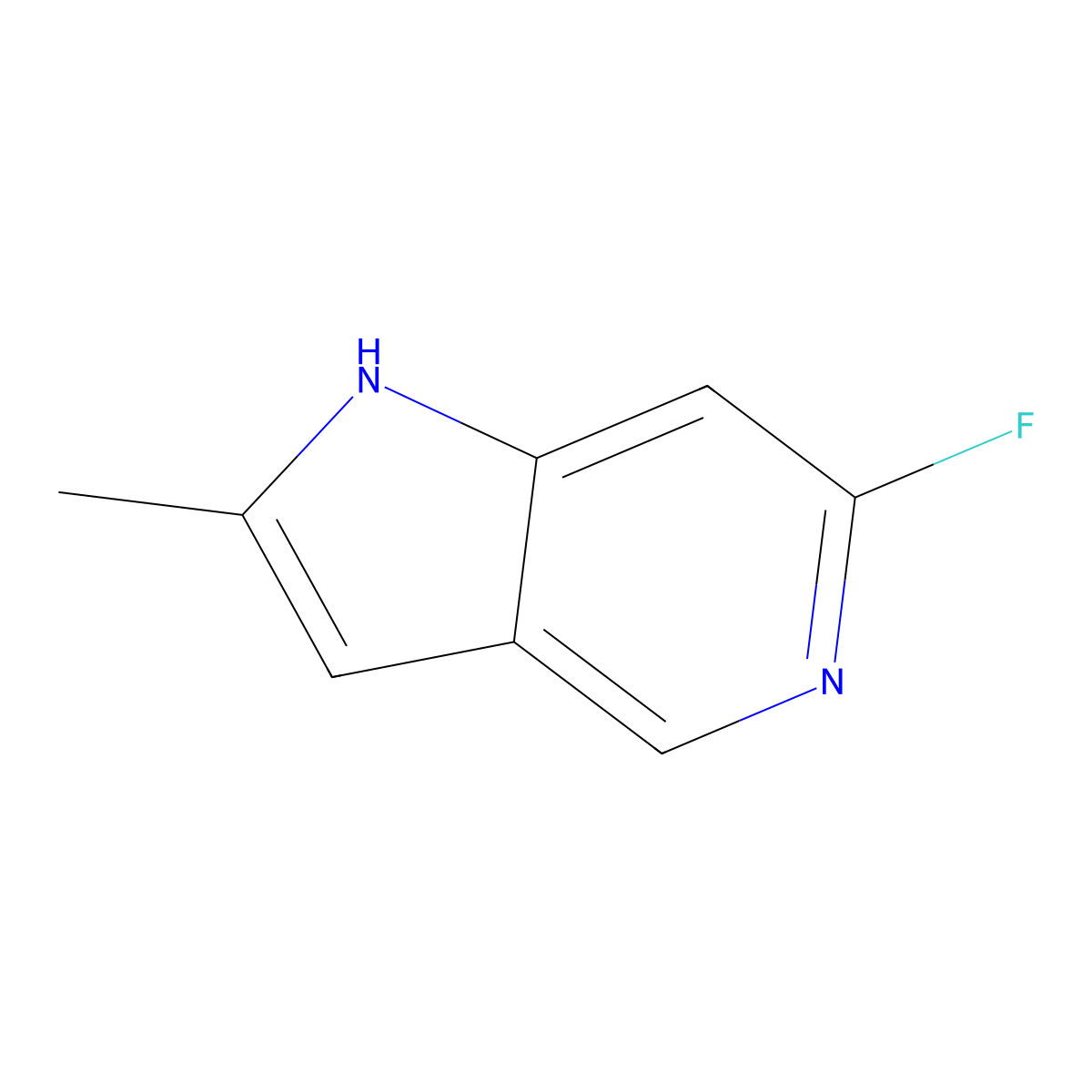 6-fluoro-2-methyl-1H-pyrrolo[3,2-c]pyridine molecular structure, CAS 1190315-28-6