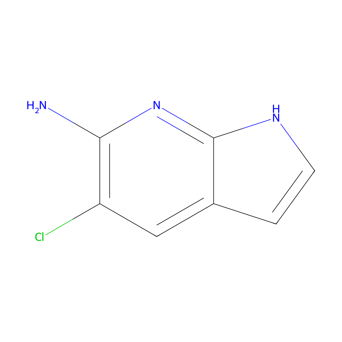 5-chloro-1H-pyrrolo[2,3-b]pyridin-6-amine molecular structure, CAS 1190315-30-0
