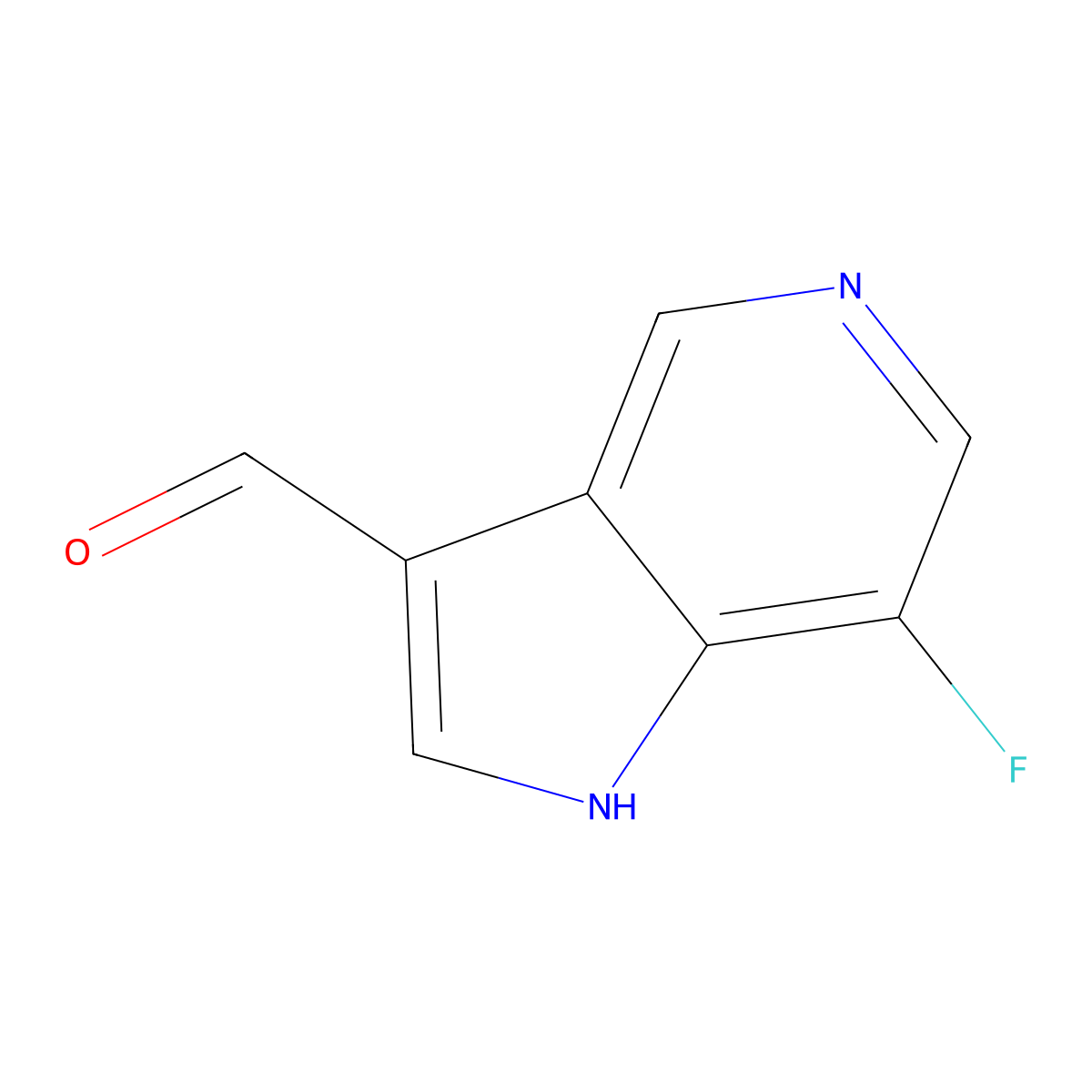 7-Fluoro-1H-pyrrolo[3,2-c]pyridine-3-carbaldehyde molecular structure, CAS 1190315-32-2