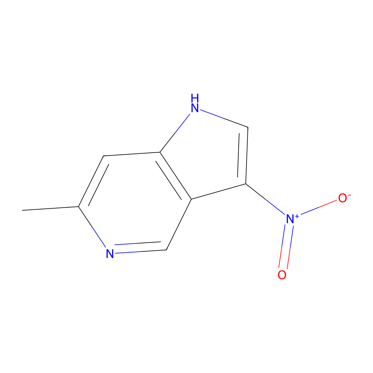 6-methyl-3-nitro-1H-pyrrolo[3,2-c]pyridine molecular structure, CAS 1190315-35-5