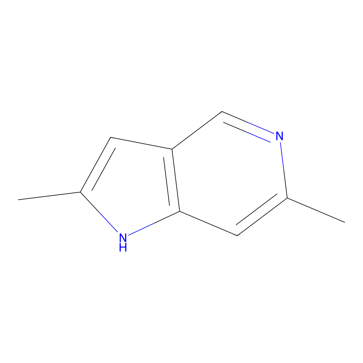 2,6-dimethyl-1H-pyrrolo[3,2-c]pyridine molecular structure, CAS 1190315-37-7