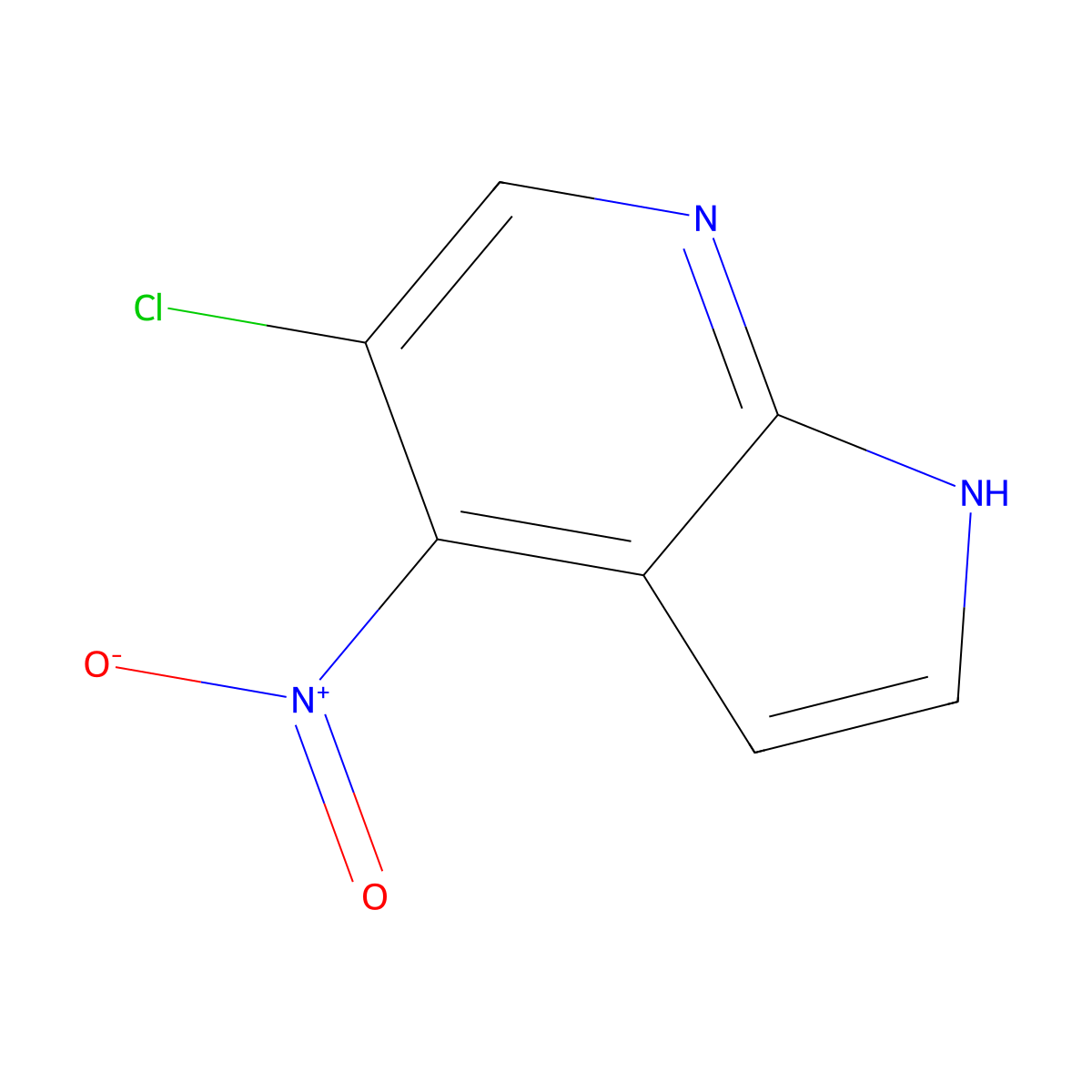 5-chloro-4-nitro-1H-pyrrolo[2,3-b]pyridine molecular structure, CAS 1190315-39-9