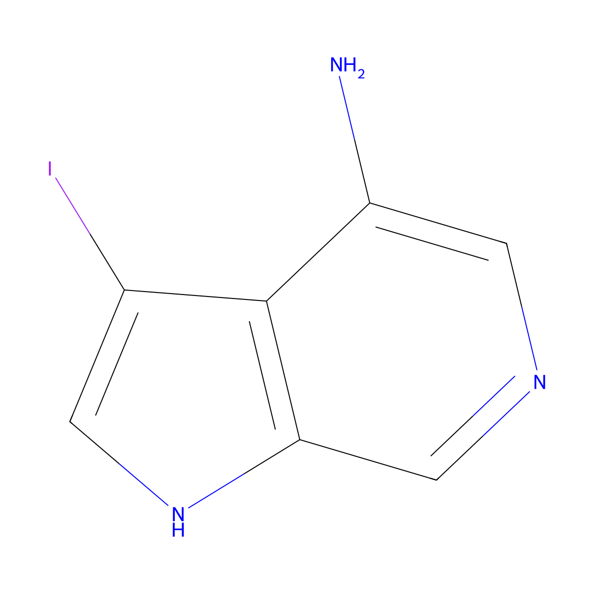 3-iodo-1H-pyrrolo[2,3-c]pyridin-4-amine molecular structure, CAS 1190315-50-4