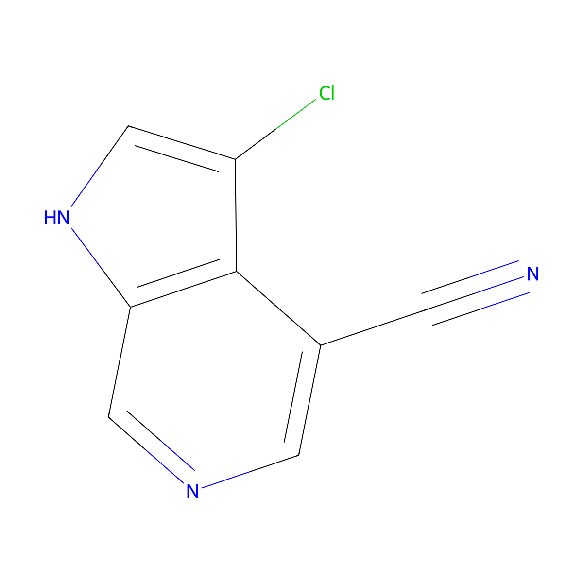 3-chloro-1H-pyrrolo[2,3-c]pyridine-4-carbonitrile molecular structure, CAS 1190315-55-9