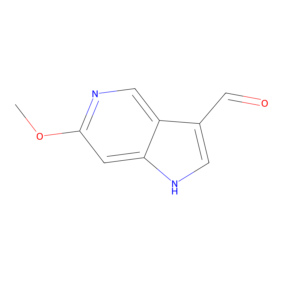 6-methoxy-1H-pyrrolo[3,2-c]pyridine-3-carbaldehyde molecular structure, CAS 1190315-58-2