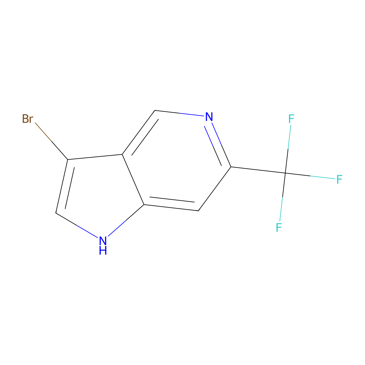 3-bromo-6-(trifluoromethyl)-1H-pyrrolo[3,2-c]pyridine molecular structure, CAS 1190315-61-7