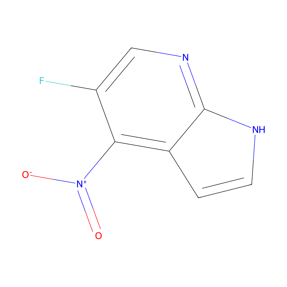 5-fluoro-4-nitro-1H-pyrrolo[2,3-b]pyridine molecular structure, CAS 1190315-65-1