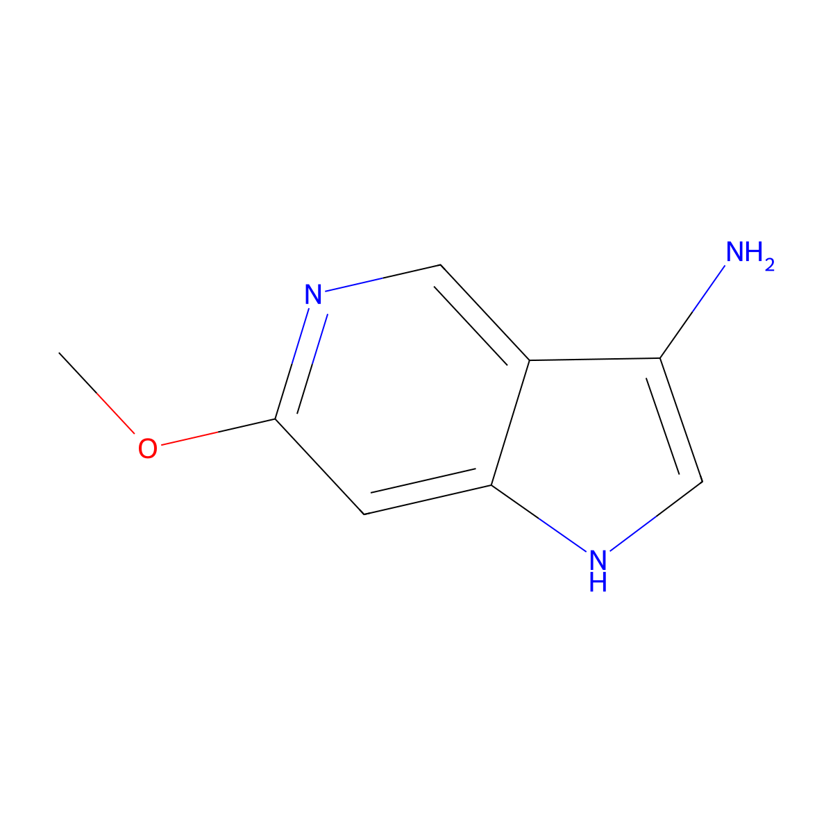 6-methoxy-1H-pyrrolo[3,2-c]pyridin-3-amine molecular structure, CAS 1190315-66-2