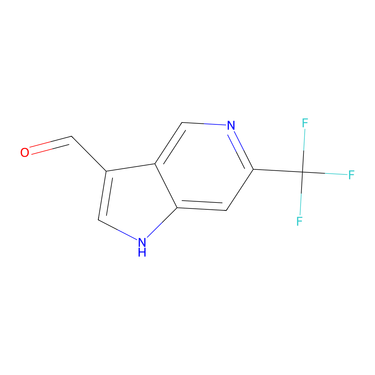 6-(trifluoromethyl)-1H-pyrrolo[3,2-c]pyridine-3-carbaldehyde molecular structure, CAS 1190315-73-1