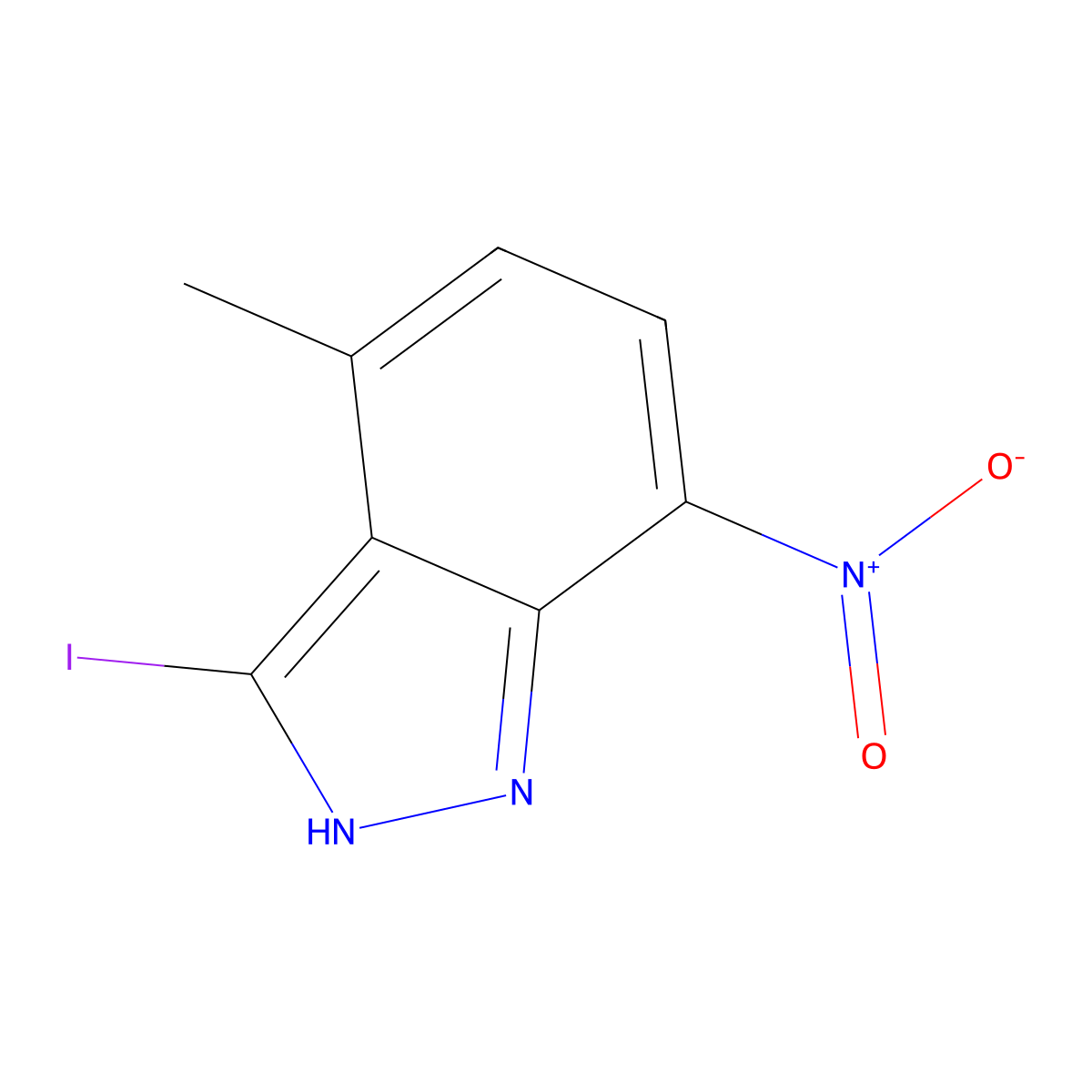 3-Iodo-4-methyl-7-nitro-1H-indazole molecular structure, CAS 1190315-75-3