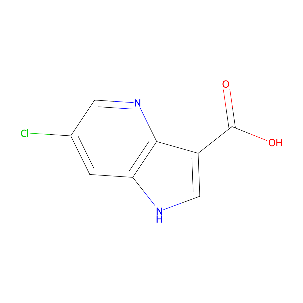 6-Chloro-1h-pyrrolo[3,2-b]pyridine-3-carboxylic acid molecular structure, CAS 1190315-79-7