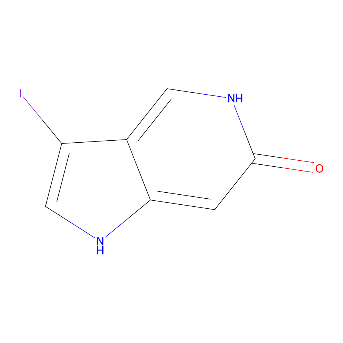 3-Iodo-1H-pyrrolo[3,2-c]pyridin-6(5H)-one molecular structure, CAS 1190315-85-5