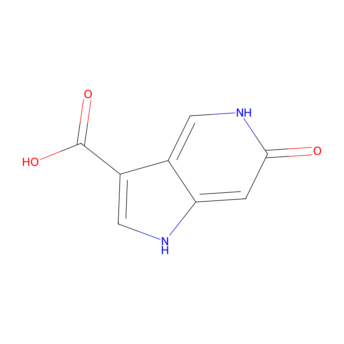 6-Hydroxy-1H-pyrrolo[3,2-c]pyridine-3-carboxylic acid molecular structure, CAS 1190315-92-4