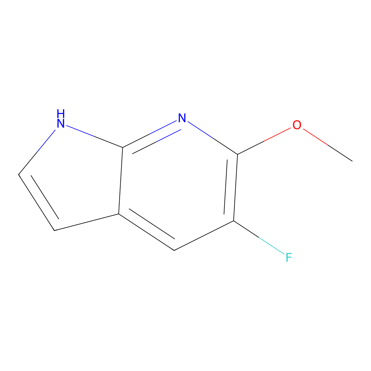 5-fluoro-6-methoxy-1H-pyrrolo[2,3-b]pyridine molecular structure, CAS 1190315-95-7