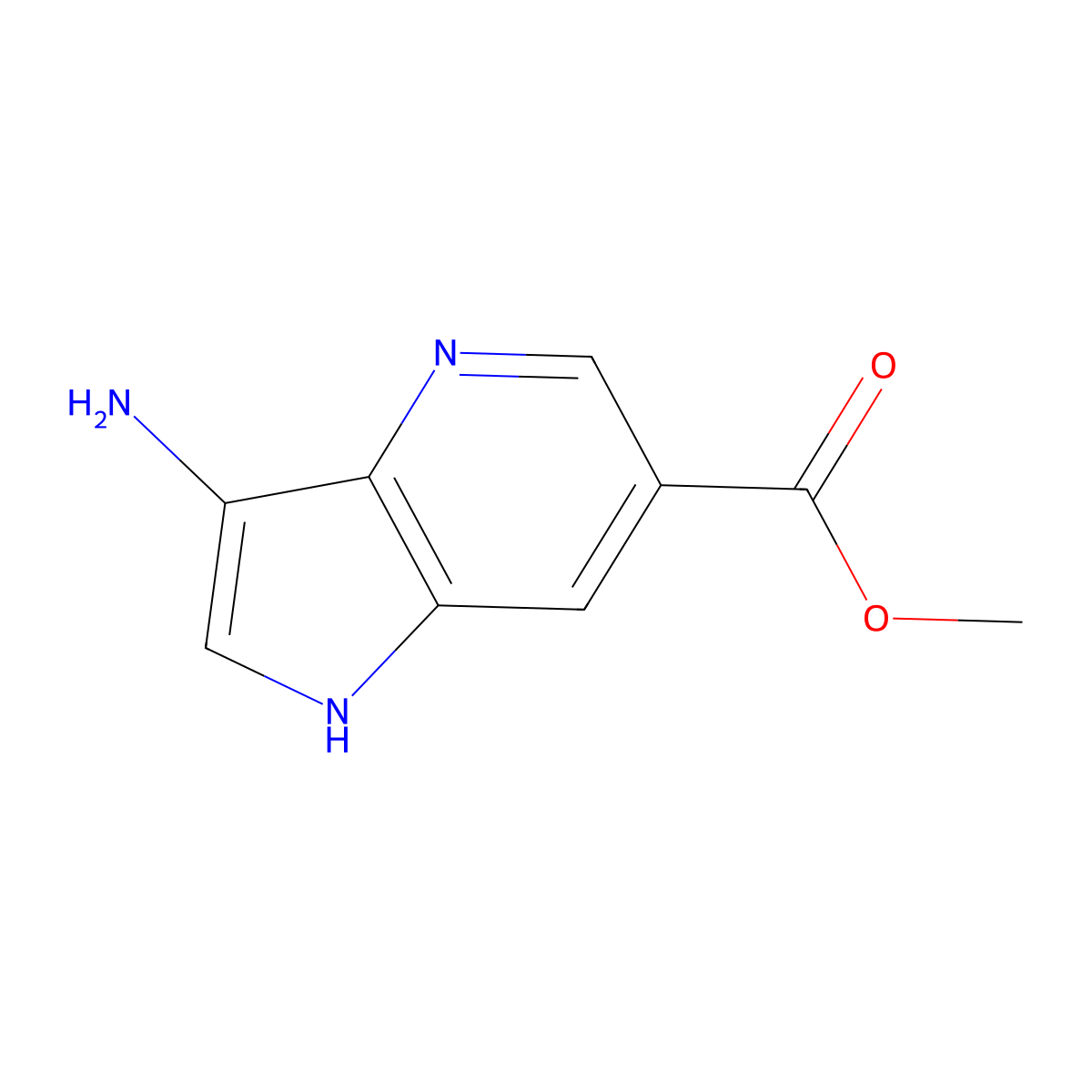methyl 3-amino-1H-pyrrolo[3,2-b]pyridine-6-carboxylate molecular structure, CAS 1190315-96-8