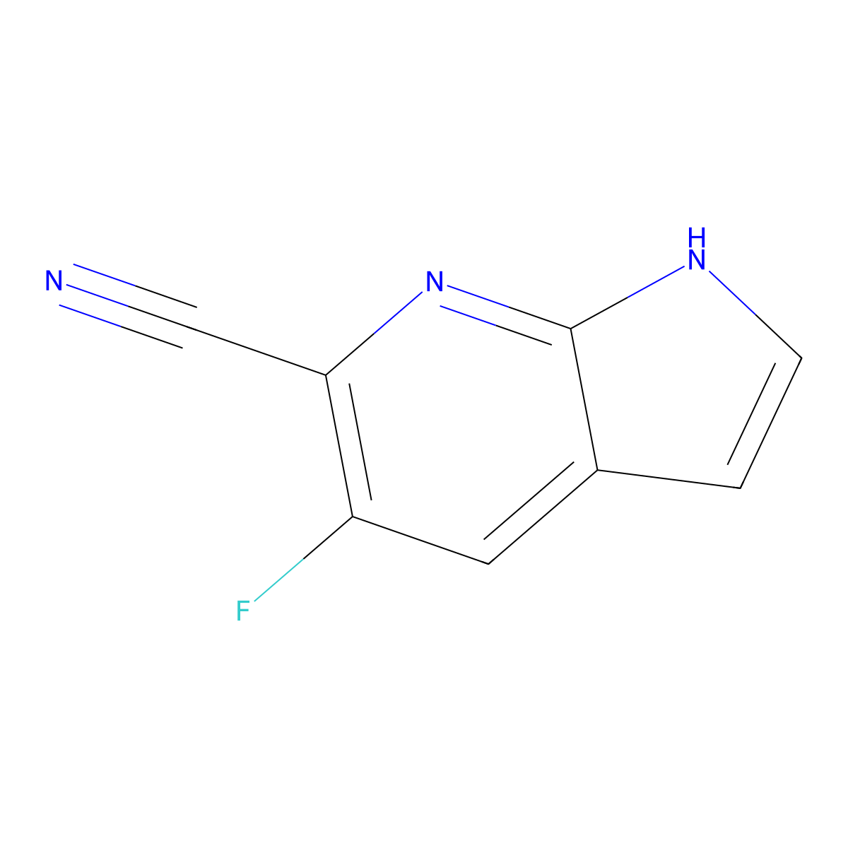 5-Fluoro-1H-pyrrolo[2,3-b]pyridine-6-carbonitrile molecular structure, CAS 1190316-08-5