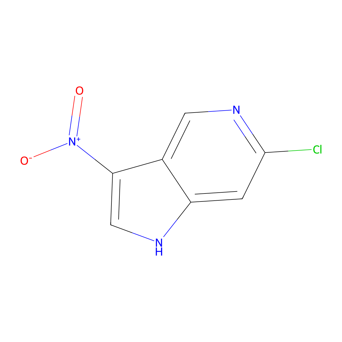 6-chloro-3-nitro-1H-pyrrolo[3,2-c]pyridine molecular structure, CAS 1190316-20-1