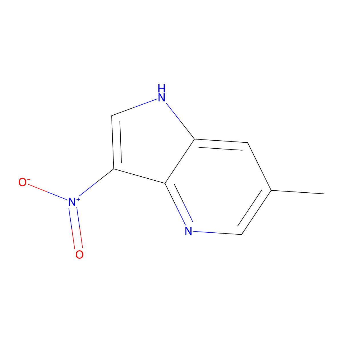 6-methyl-3-nitro-1H-pyrrolo[3,2-b]pyridine molecular structure, CAS 1190316-25-6