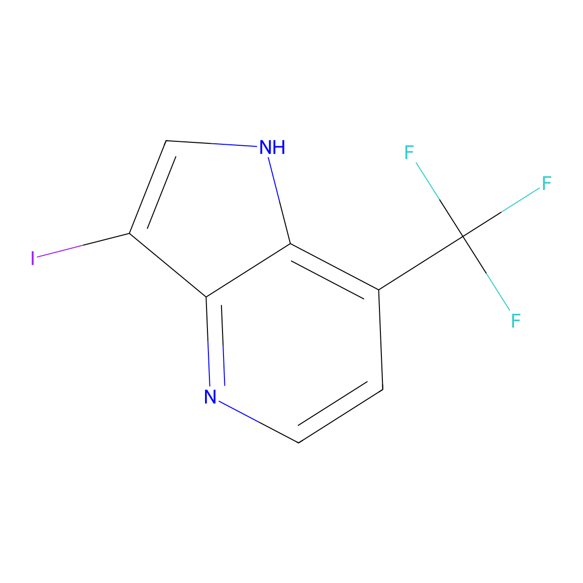 3-iodo-7-(trifluoromethyl)-1H-pyrrolo[3,2-b]pyridine molecular structure, CAS 1190316-38-1