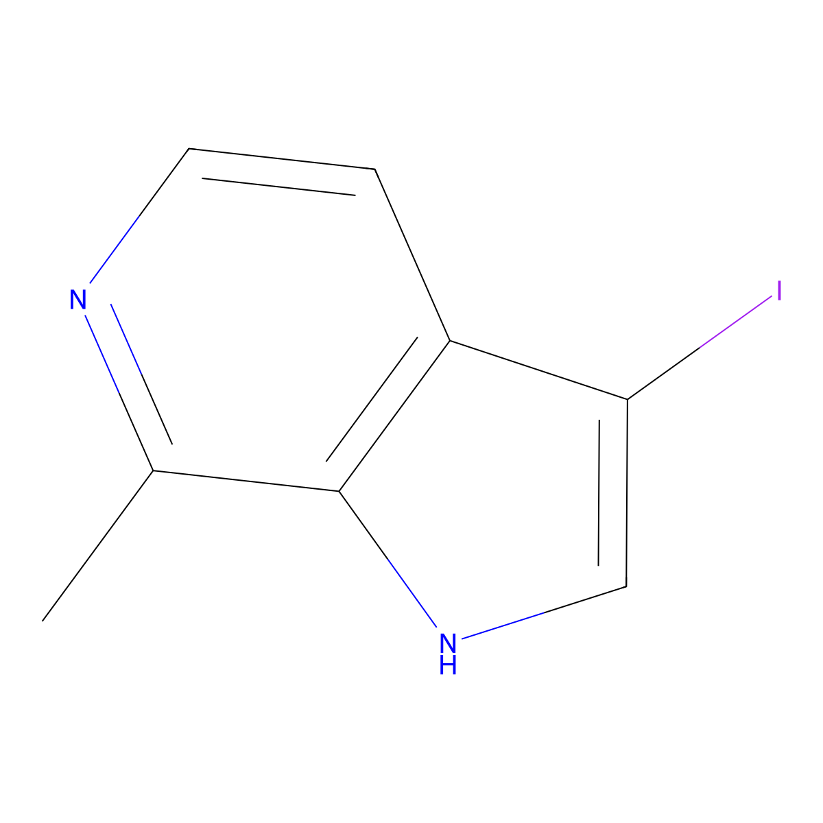 3-iodo-7-methyl-1H-pyrrolo[2,3-c]pyridine molecular structure, CAS 1190316-47-2