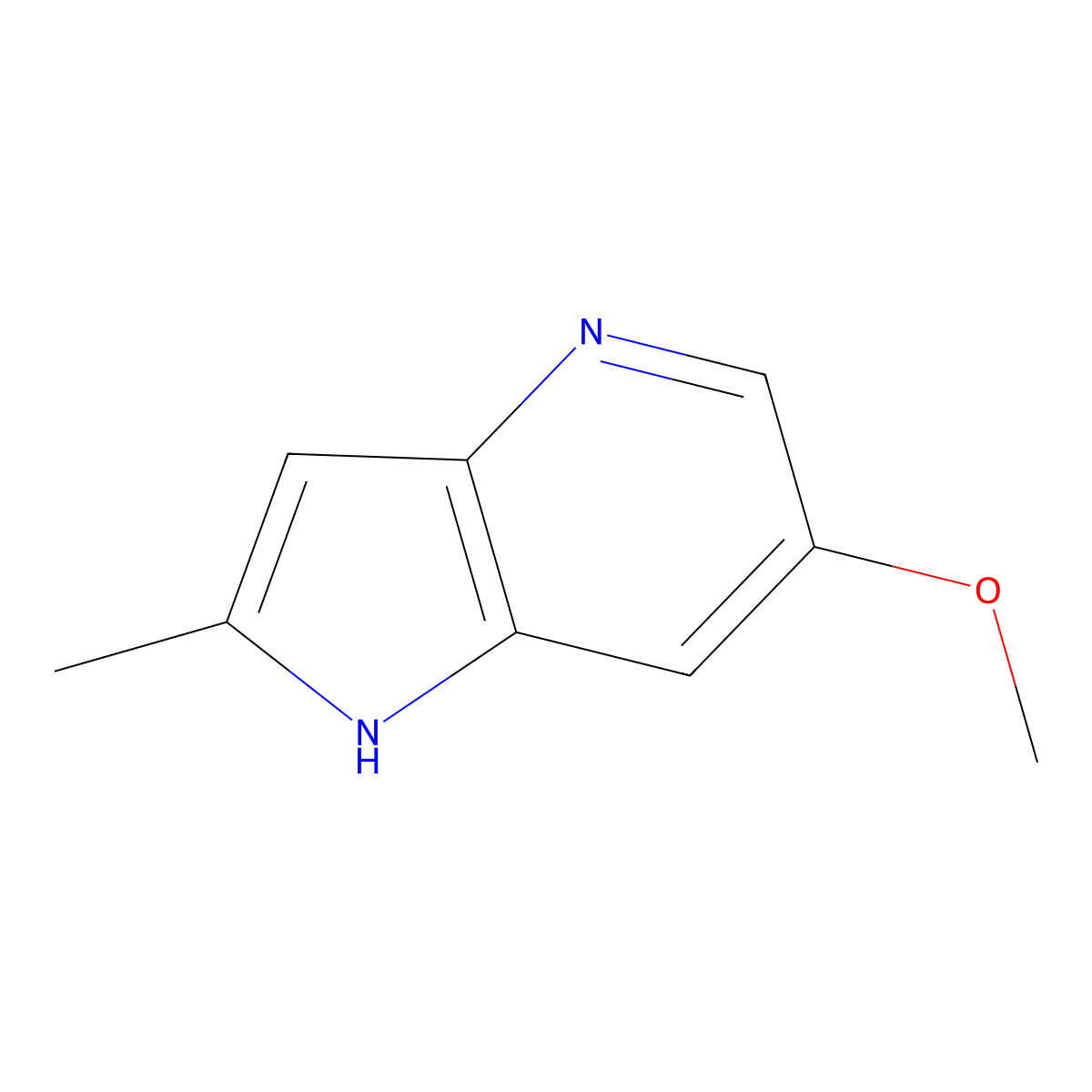 6-methoxy-2-methyl-1H-pyrrolo[3,2-b]pyridine molecular structure, CAS 1190316-49-4