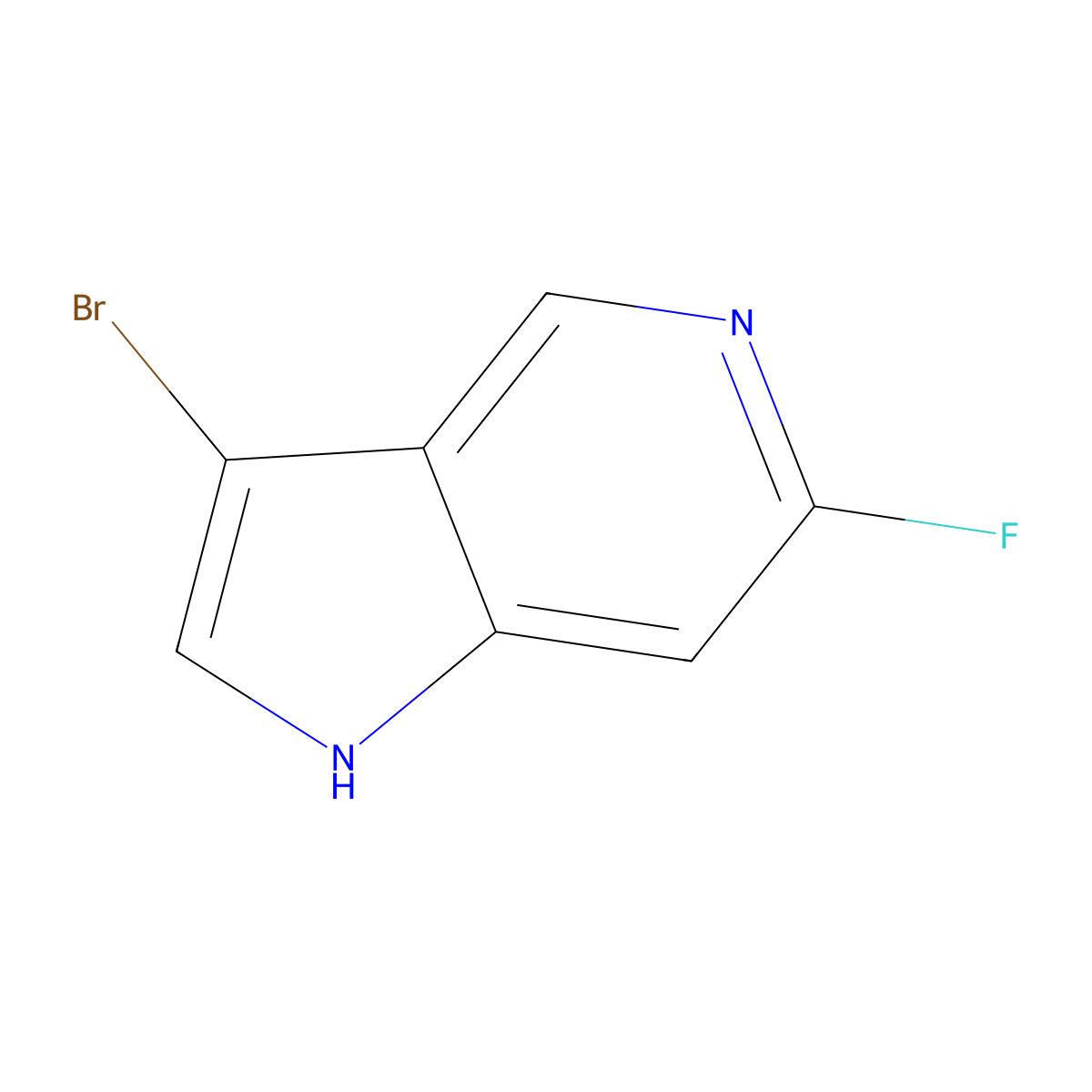3-bromo-6-fluoro-1H-pyrrolo[3,2-c]pyridine molecular structure, CAS 1190316-52-9