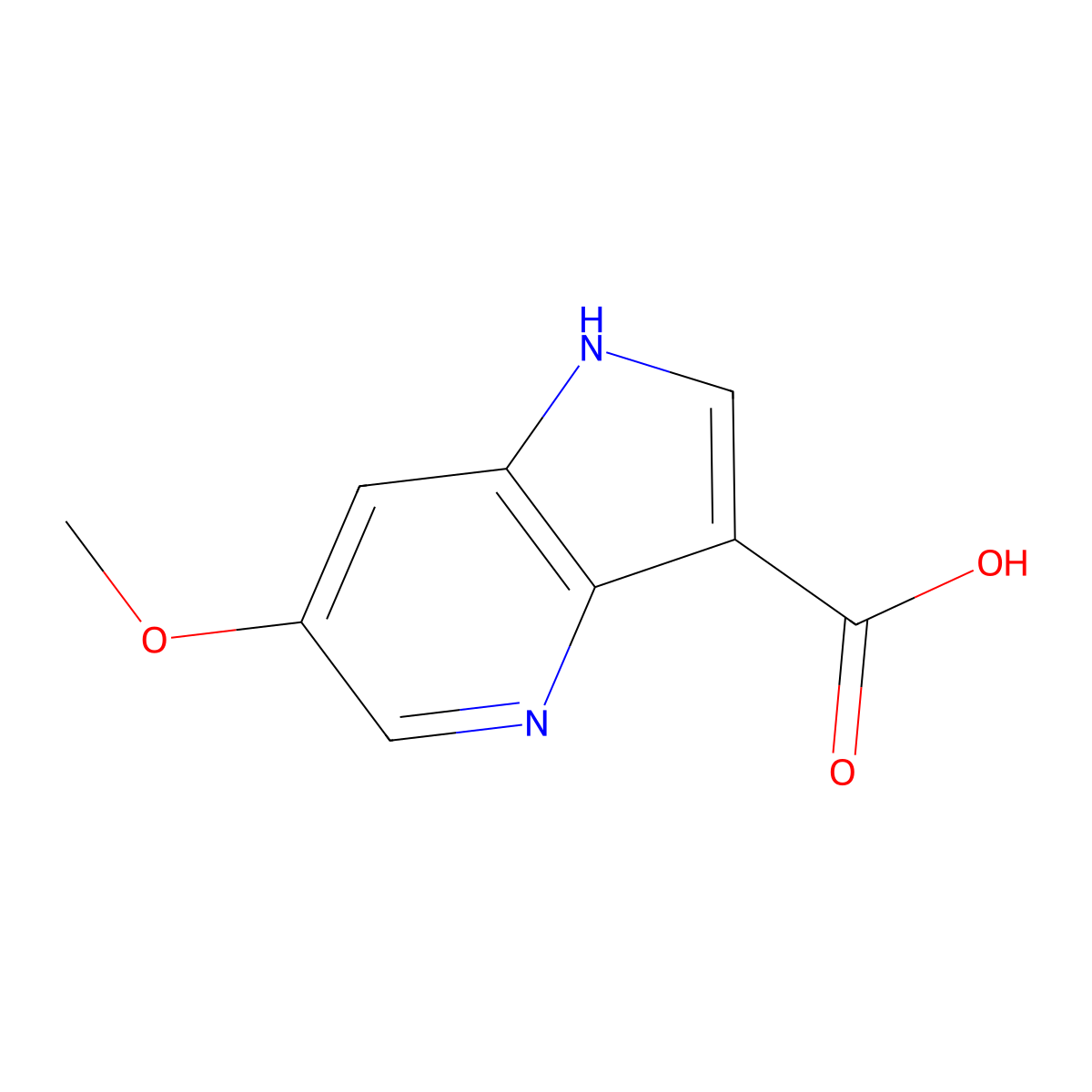 6-Methoxy-1H-pyrrolo[3,2-b]pyridine-3-carboxylic acid molecular structure, CAS 1190316-58-5