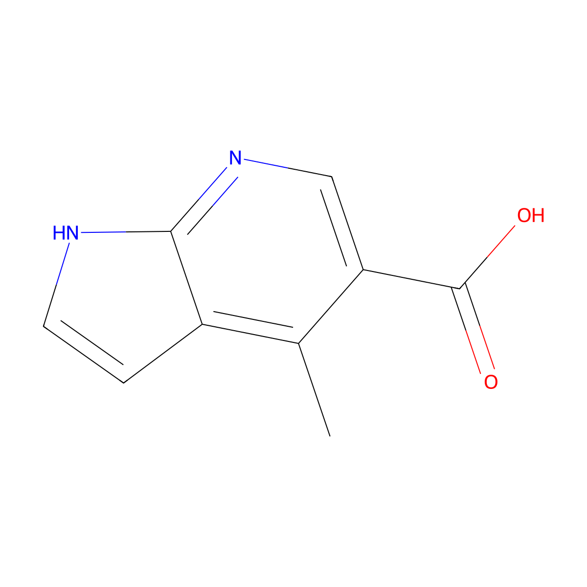 4-Methyl-1H-pyrrolo[2,3-b]pyridine-5-carboxylic acid molecular structure, CAS 1190316-61-0