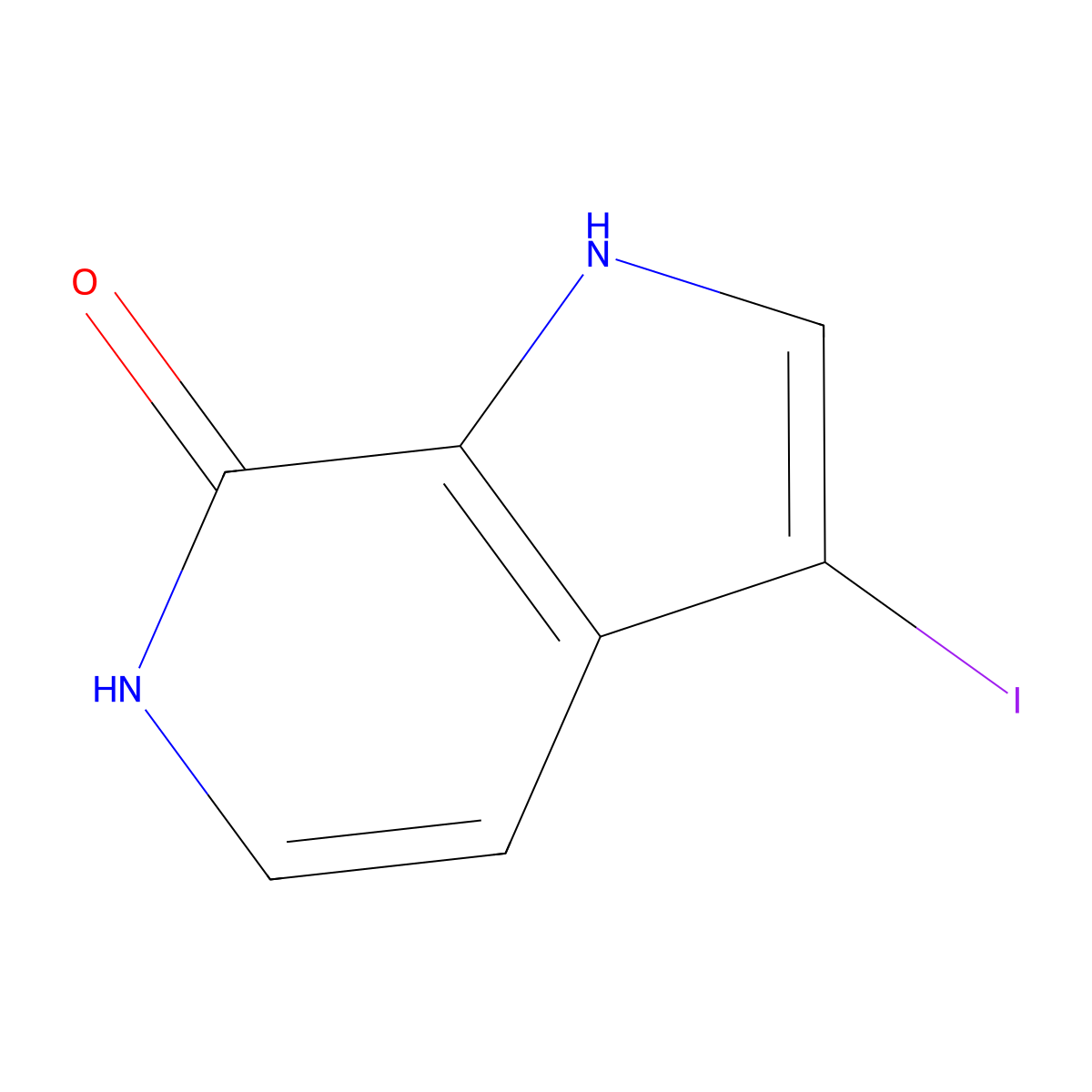 3-Iodo-1,6-dihydropyrrolo[2,3-c]pyridin-7-one molecular structure, CAS 1190316-65-4