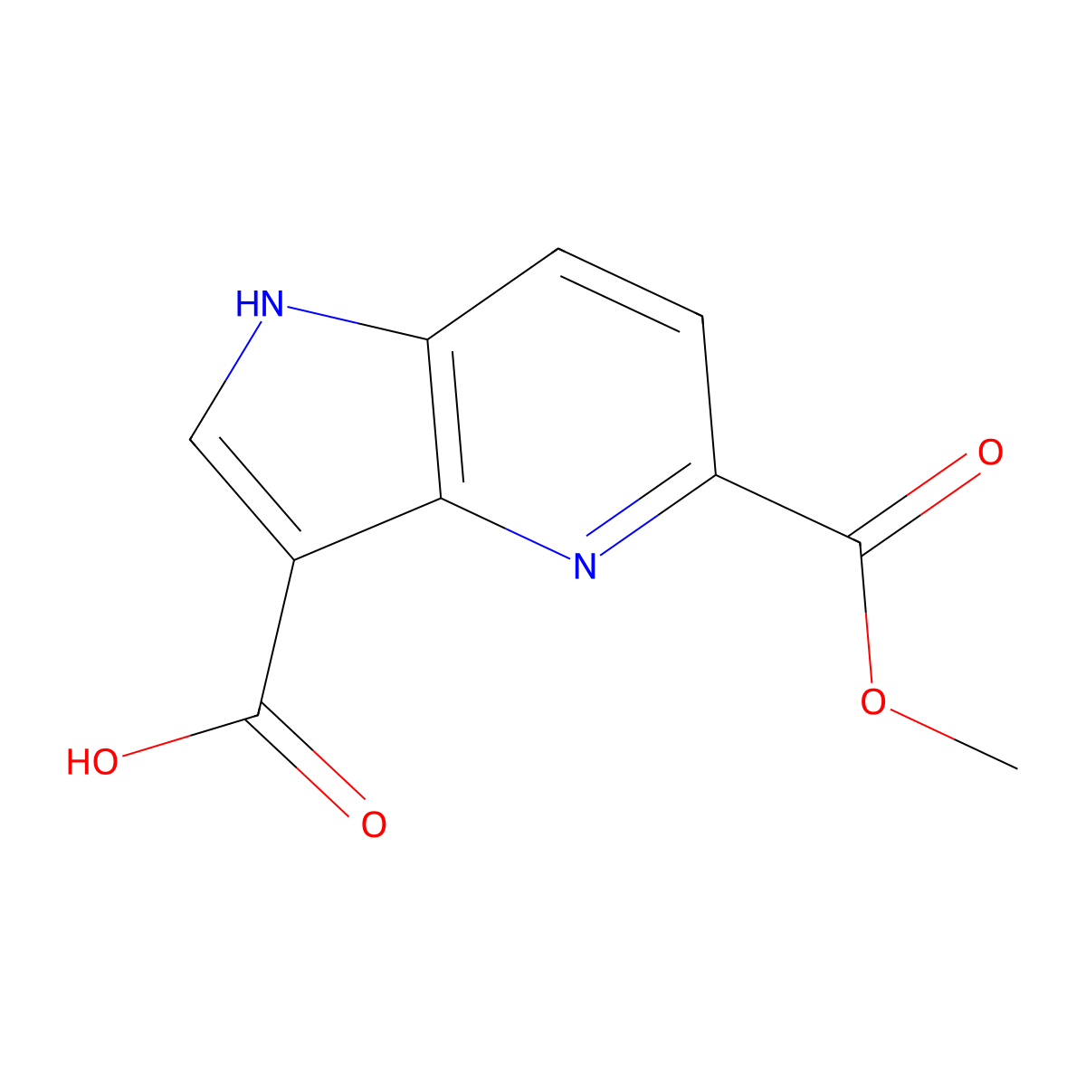 5-(Methoxycarbonyl)-1H-pyrrolo[3,2-b]pyridine-3-carboxylic acid molecular structure, CAS 1190316-66-5