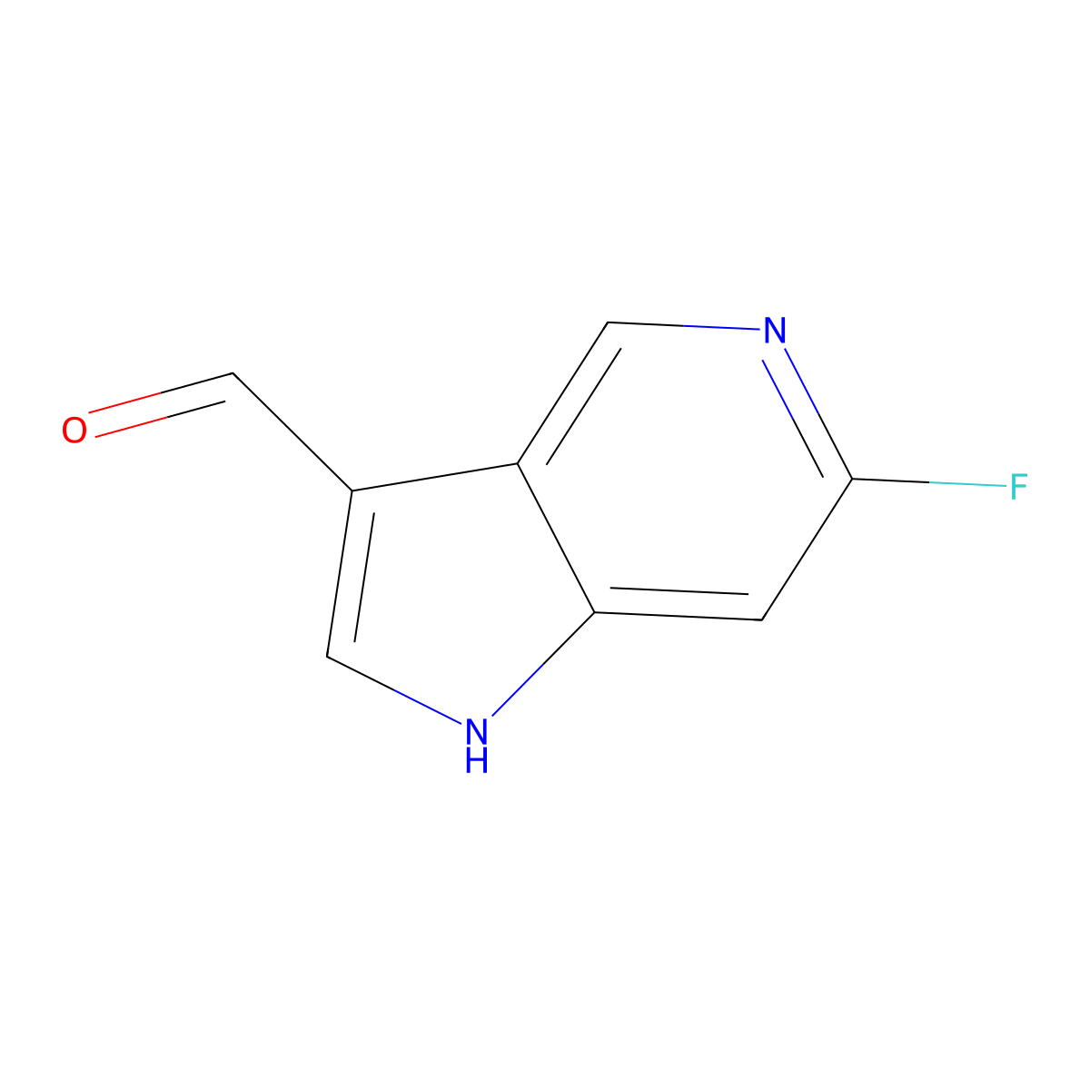 6-fluoro-1H-pyrrolo[3,2-c]pyridine-3-carbaldehyde molecular structure, CAS 1190316-69-8