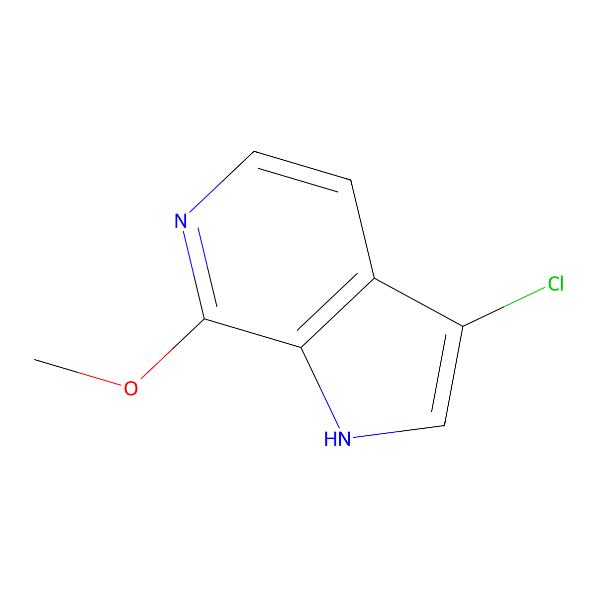 3-chloro-7-methoxy-1H-pyrrolo[2,3-c]pyridine molecular structure, CAS 1190316-83-6