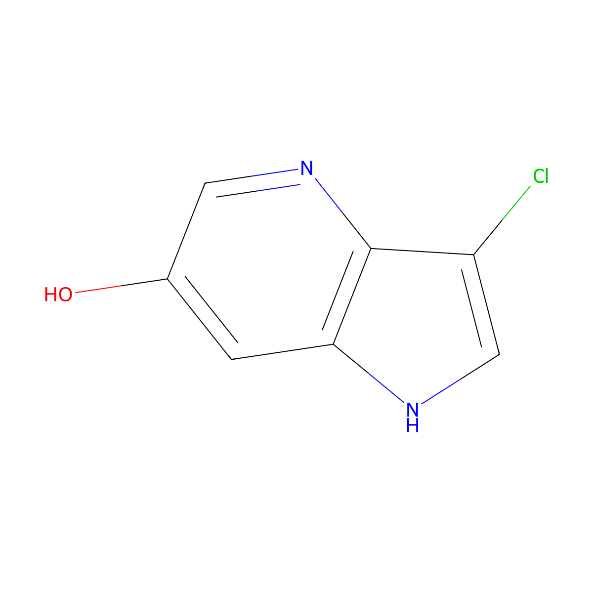 3-chloro-1H-pyrrolo[3,2-b]pyridin-6-ol molecular structure, CAS 1190316-89-2