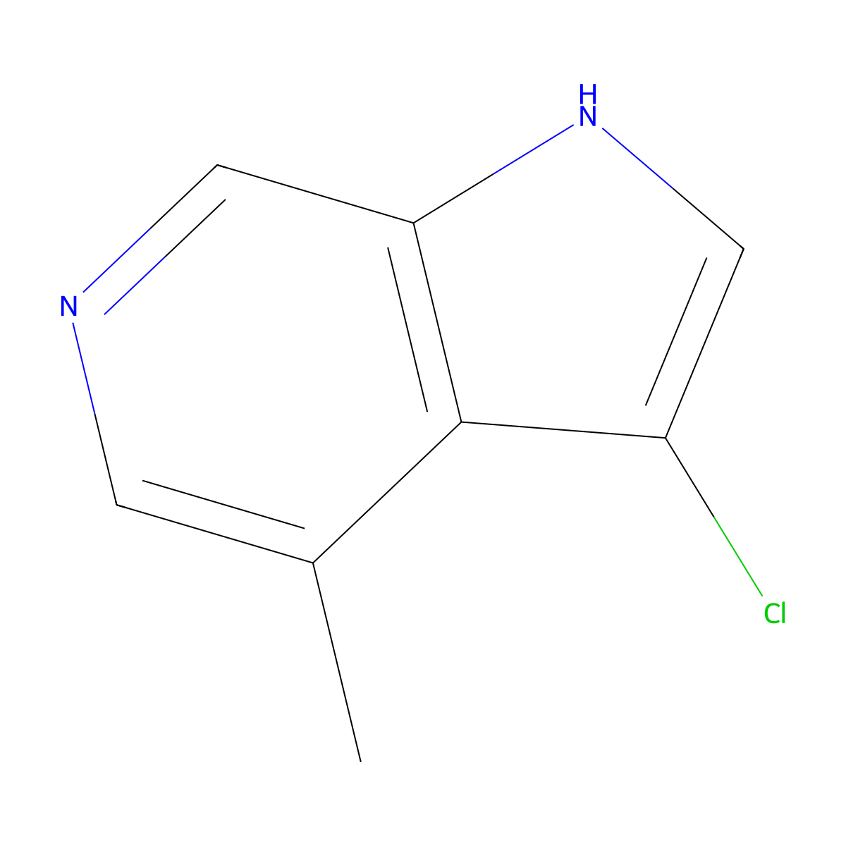 3-chloro-4-methyl-1H-pyrrolo[2,3-c]pyridine molecular structure, CAS 1190316-94-9