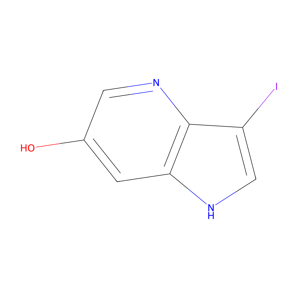 3-iodo-1H-pyrrolo[3,2-b]pyridin-6-ol molecular structure, CAS 1190316-99-4