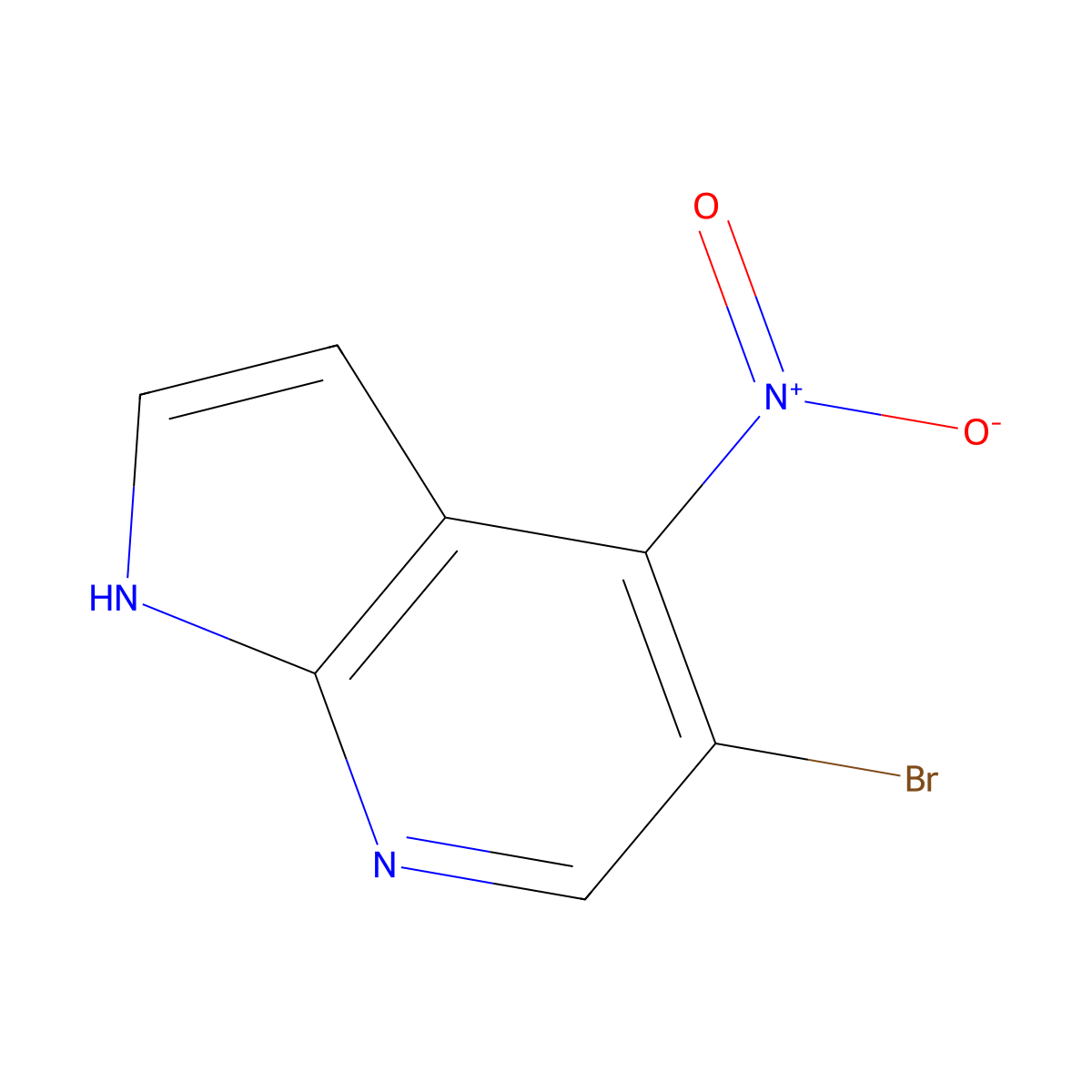 5-bromo-4-nitro-1H-pyrrolo[2,3-b]pyridine molecular structure, CAS 1190317-07-7