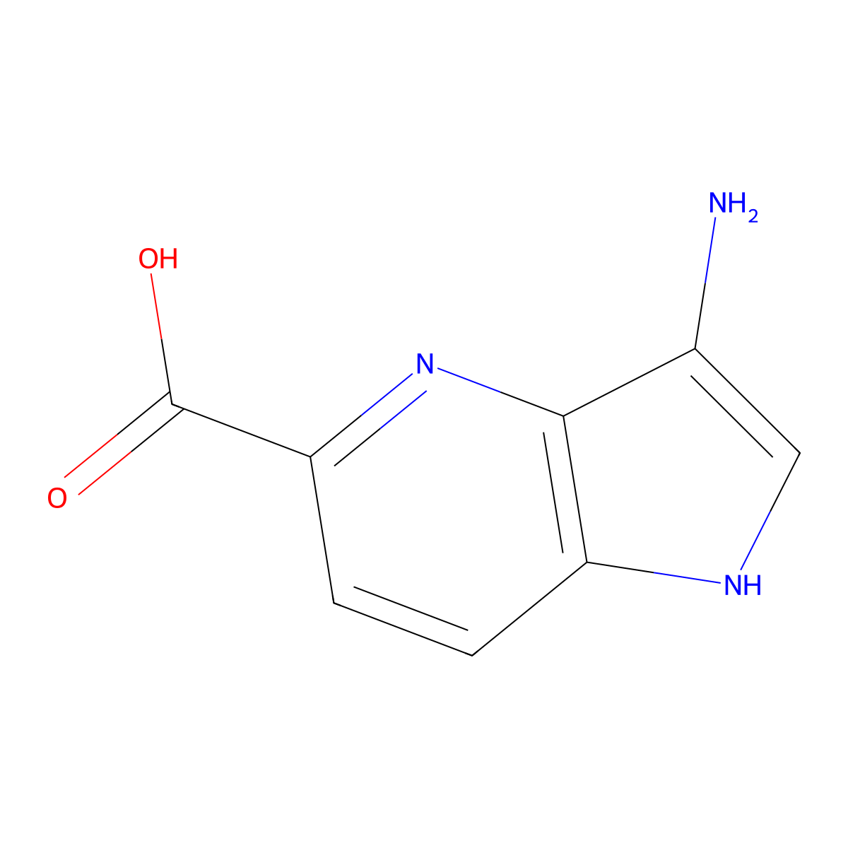 3-amino-1H-pyrrolo[3,2-b]pyridine-5-carboxylic acid molecular structure, CAS 1190317-13-5