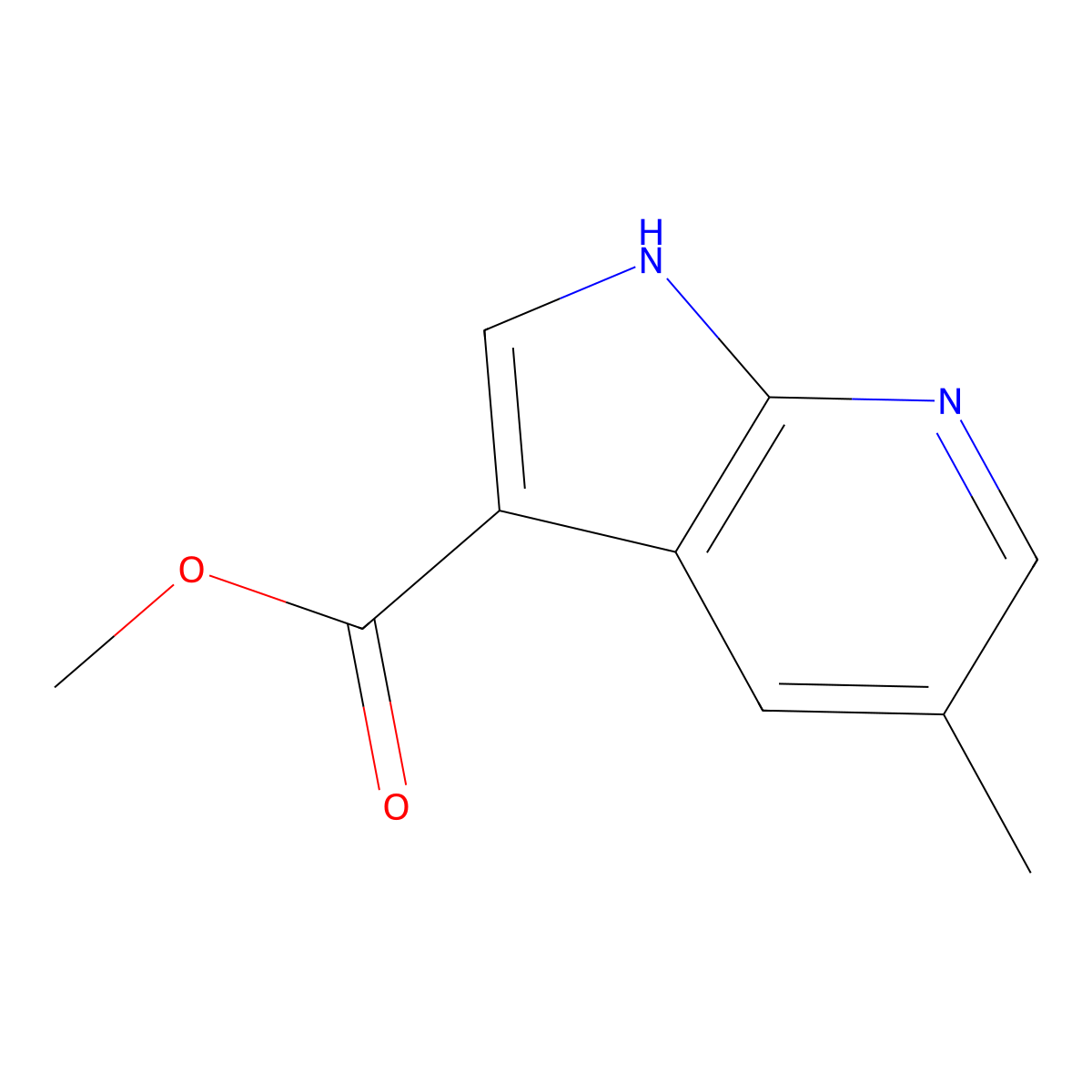methyl 5-methyl-1H-pyrrolo[2,3-b]pyridine-3-carboxylate molecular structure, CAS 1190317-14-6