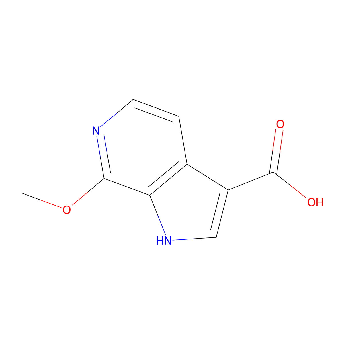 7-Methoxy-1H-pyrrolo[2,3-C]pyridine-3-carboxylic acid molecular structure, CAS 1190317-17-9