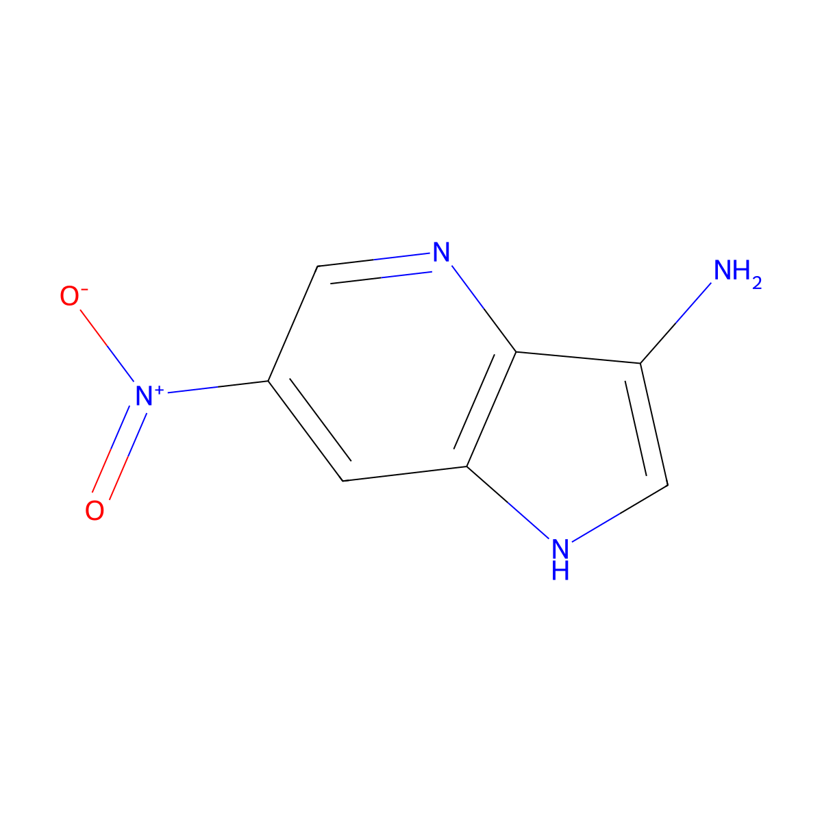 6-nitro-1H-pyrrolo[3,2-b]pyridin-3-amine molecular structure, CAS 1190317-23-7
