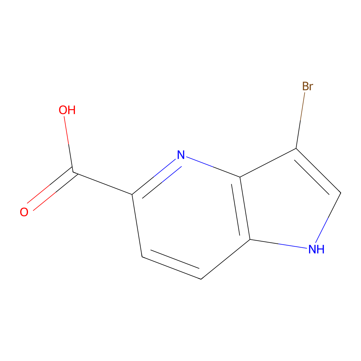 3-Bromo-1H-pyrrolo[3,2-b]pyridine-5-carboxylic acid molecular structure, CAS 1190317-33-9