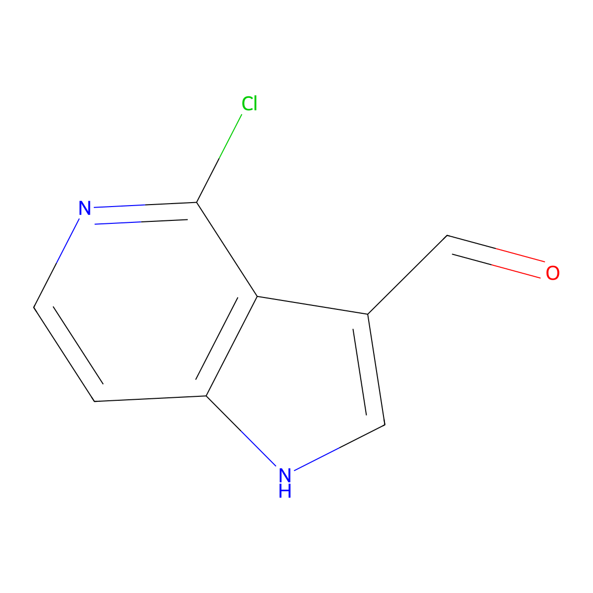 4-chloro-1H-pyrrolo[3,2-c]pyridine-3-carbaldehyde molecular structure, CAS 1190317-34-0