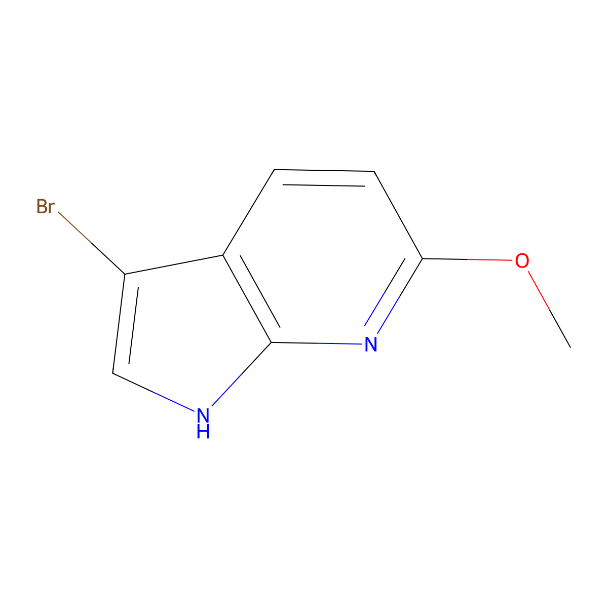 3-bromo-6-methoxy-1H-pyrrolo[2,3-b]pyridine molecular structure, CAS 1190317-52-2