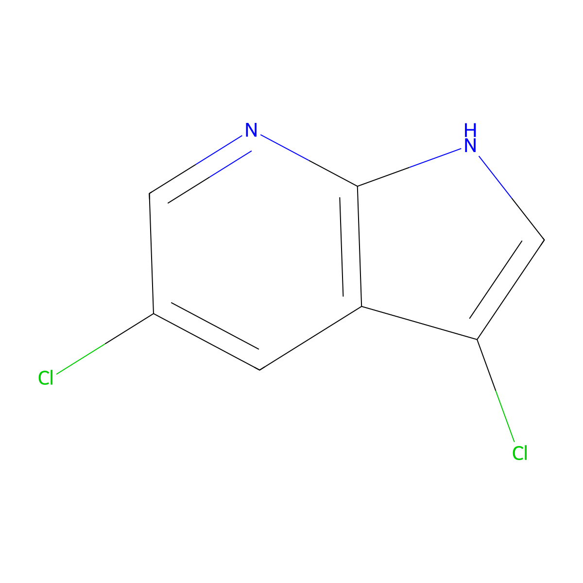 3,5-dichloro-1H-pyrrolo[2,3-b]pyridine molecular structure, CAS 1190317-53-3