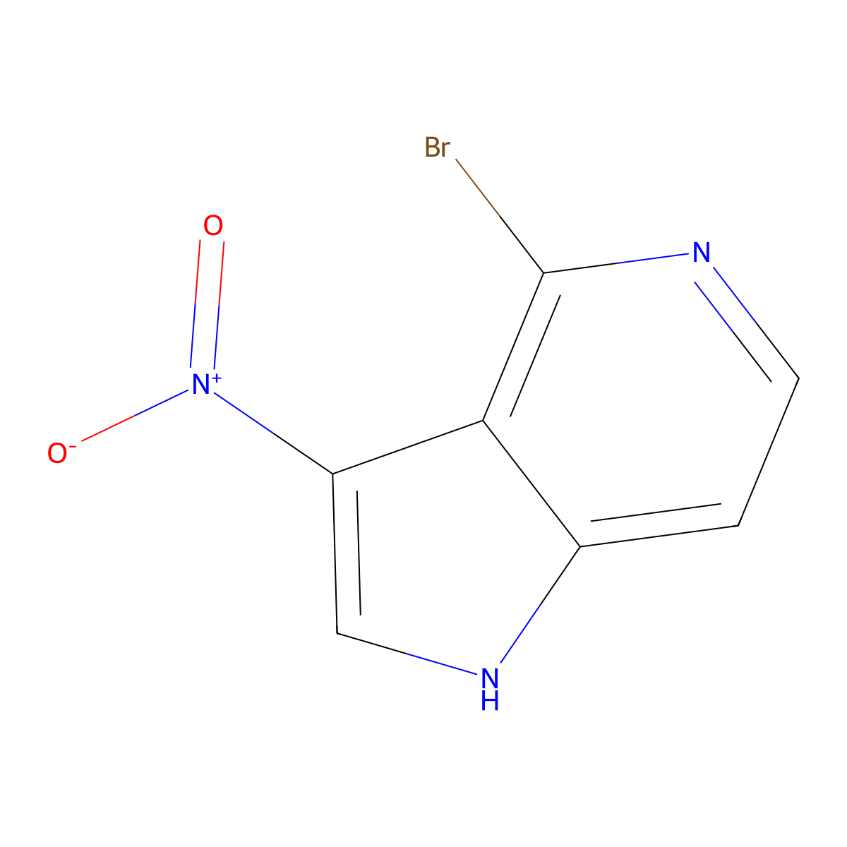 4-bromo-3-nitro-1H-pyrrolo[3,2-c]pyridine molecular structure, CAS 1190317-58-8