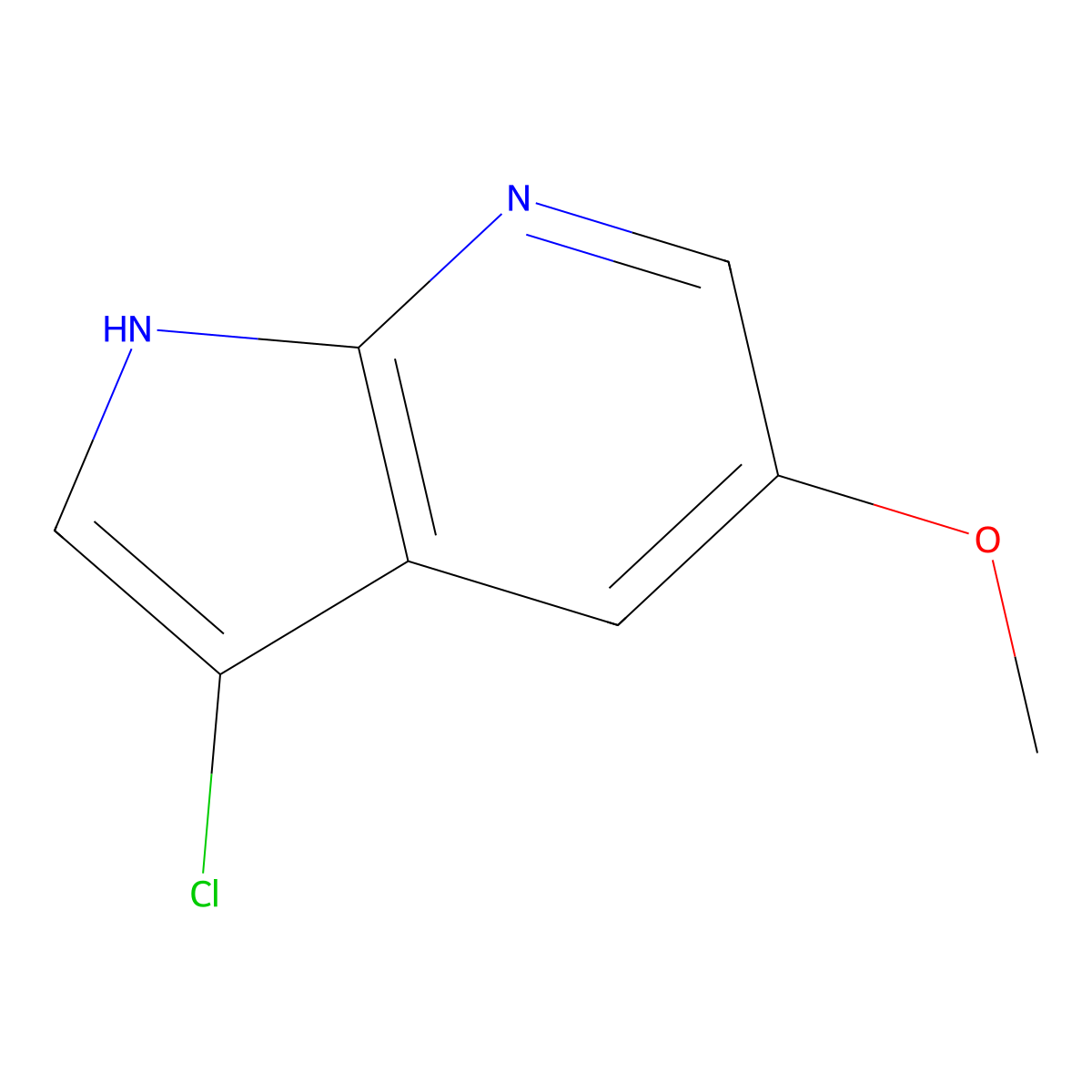 3-Chloro-5-methoxy-1H-pyrrolo[2,3-b]pyridine molecular structure, CAS 1190317-59-9